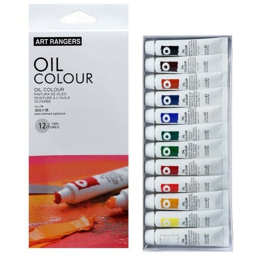 Краски масляные 12 цветов в металл тубе 12 мл в картонной коробке 1043₽
