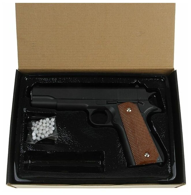 Cтрайкбольный пистолет Galaxy G.13 Colt 1911 black металлический, пружинный