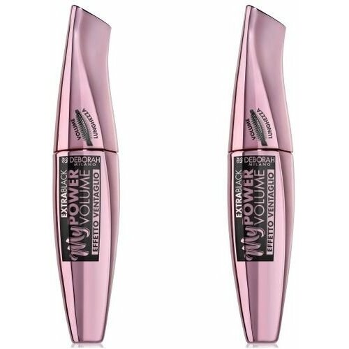 Тушь для ресниц, Deborah Milan, My Power Volume Mascara, тон экстра черный, 14 мл, 2 шт