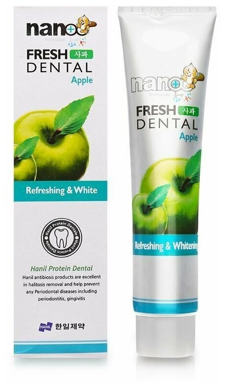 Hanil Зубная паста с экстрактом яблока отбеливающая Nano Fresh Dental Apple, 160 г