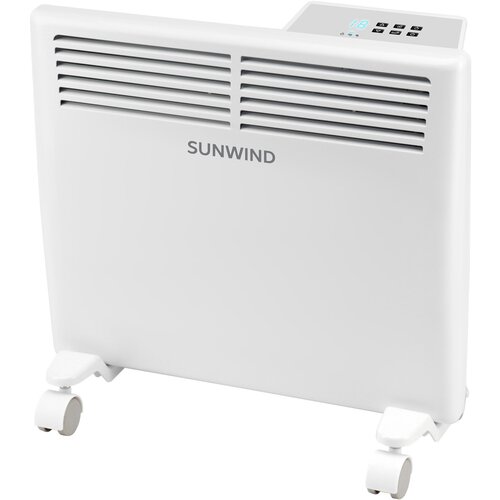 Конвектор SunWind SCH7010, 1000Вт, с терморегулятором, белый конвектор sunwind sch7010 1000вт с терморегулятором белый