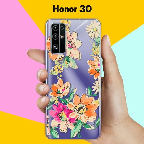 Силиконовый чехол Цветы оранжевые на Honor 30 силиконовый чехол цветы оранжевые на honor 20s