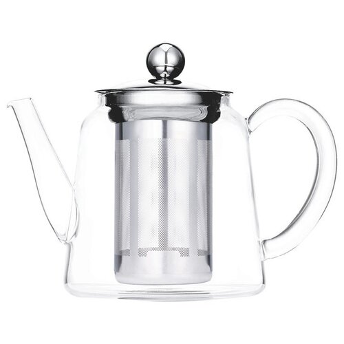 Чайник заварочный FITSCH стеклянный с ситечком прозрачный, 1200 мл