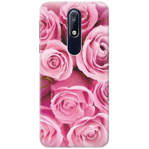 фото Gosso ультратонкий силиконовый чехол-накладка для nokia 7.1 (2018) с принтом "букет роз"