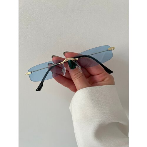 фото Солнцезащитные очки yuliyamoon, узкие, оправа: металл, складные, с защитой от уф, зеркальные, устойчивые к появлению царапин, серебряный