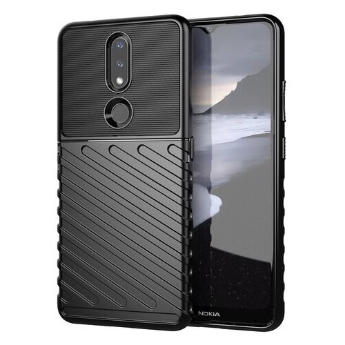 фото Чехол черный на смартфон nokia 2.4, высокий уровень защиты, серия onyx от caseport