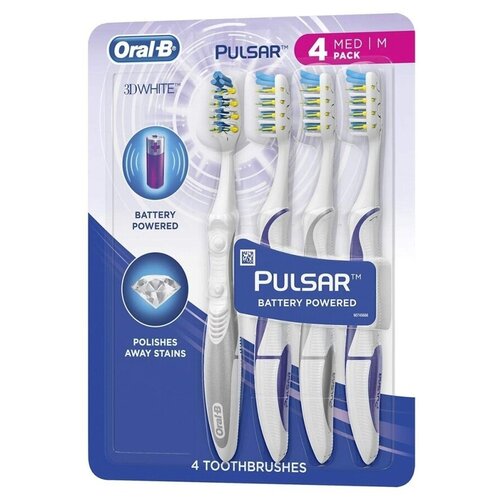 Oral-B Набор зубных щеток 3D White Pulsar SOFT, 4 шт