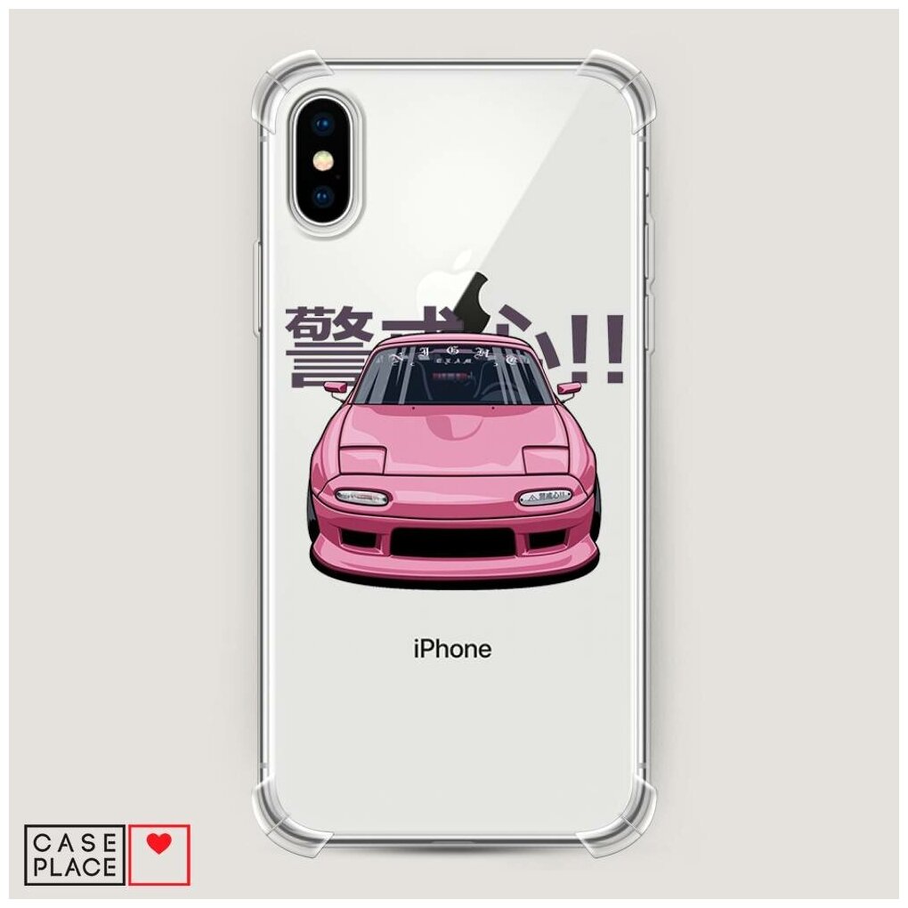 Противоударный силиконовый чехол "JDM pink legend" на Apple iPhone XS Max (10S Max) / Айфон Иск Эс Макс