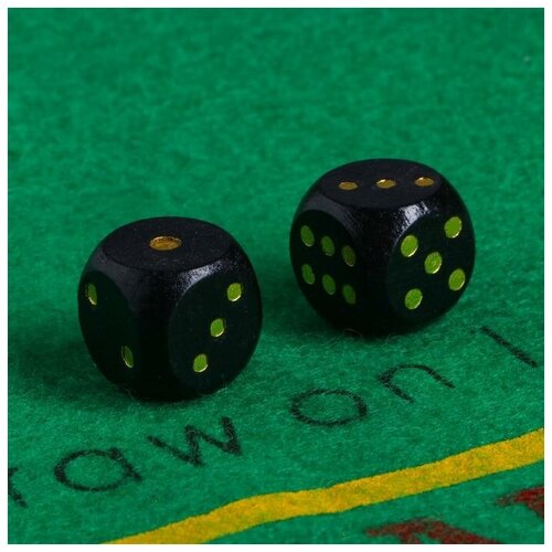 фото Кубики игральные 1.6 x 1.6 см, набор 2 шт., дерево yandex market