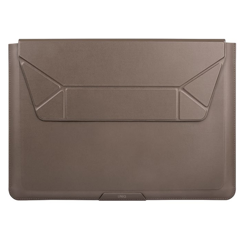 защитный чехол uniq bergen nylon для macbook pro 14 и pro 13 olive green Кожаный чехол Uniq Oslo с подставкой для MacBook Pro 14 (OSLO(14)-GREY), серый