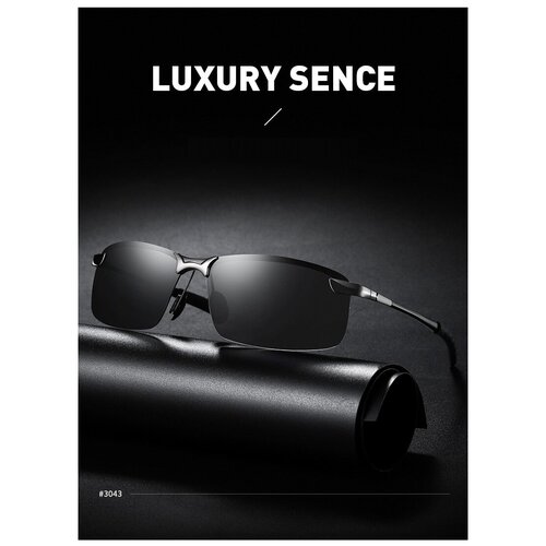 фото Солнцезащитные очки kingseven, овальные, спортивные, поляризационные, для мужчин, черный