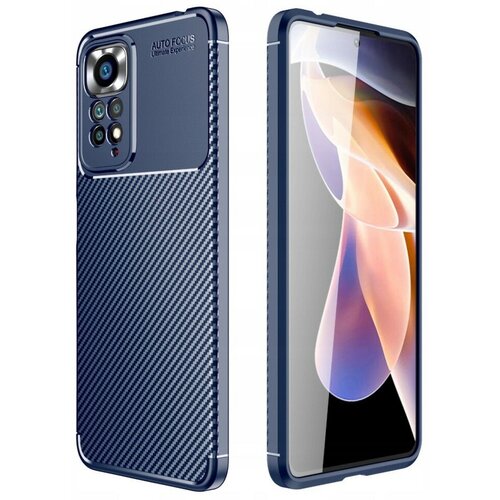 чехол df xiaomi redmi note 12 pro 5g xiflip 88 black Накладка силиконовая для Xiaomi Redmi Note 11 Pro / Xiaomi Redmi Note 11 Pro 5G / Xiaomi Redmi Note 12 Pro 4G под карбон синяя