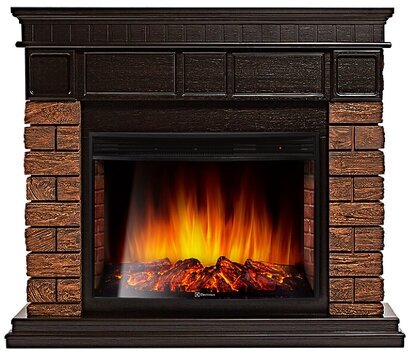 Электрокамин Electrolux Bricks WOOD 25 камень темный шпон венге + EFP/P-2720RLS