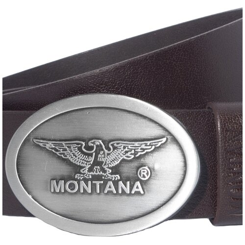 Ремень Montana, натуральная кожа, металл, для мужчин, размер XXXL, длина 135 см., коричневый, серебряный