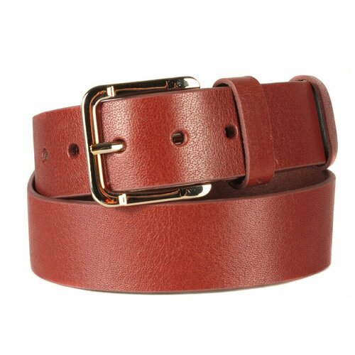 фото Ремень/ремень женский/натуральная кожа/mayger/а-рн-8002/коричневый,золото/90/цельнокроеный/с пряжкой/подарочная коробка