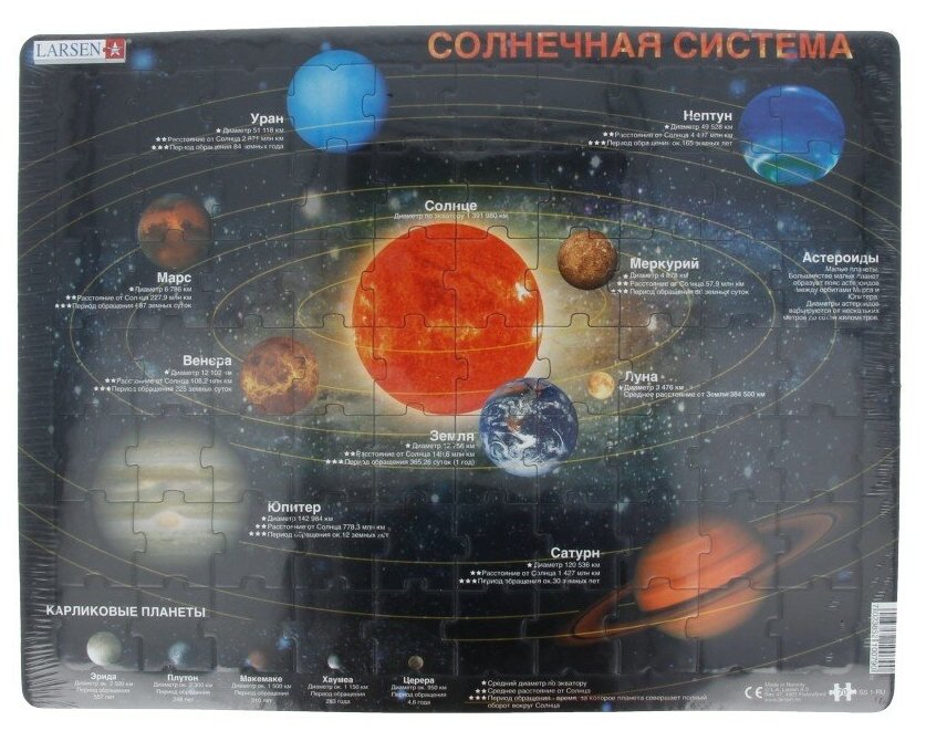 Пазл Larsen Солнечная система 70 деталей - фото №6