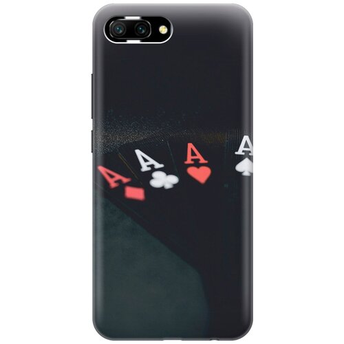 фото Силиконовый чехол на honor 10 / хонор 10 с эффектом блеска "флеш-рояль gosso