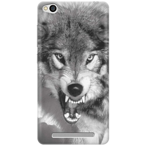 фото Силиконовый чехол на xiaomi redmi 3 / сяоми редми 3 с принтом "волчий оскал" gosso