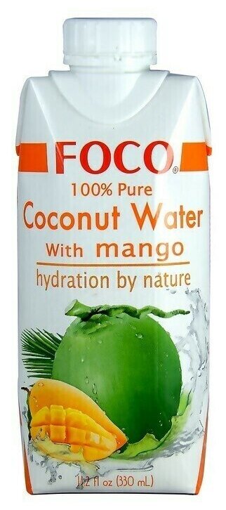 Кокосовая вода с пюре манго (без сахара) Foco 330 мл