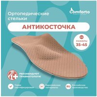 Стельки ортопедические каркасные антикосточка от плоскостопия и халлюс вальгус, размер 38-39