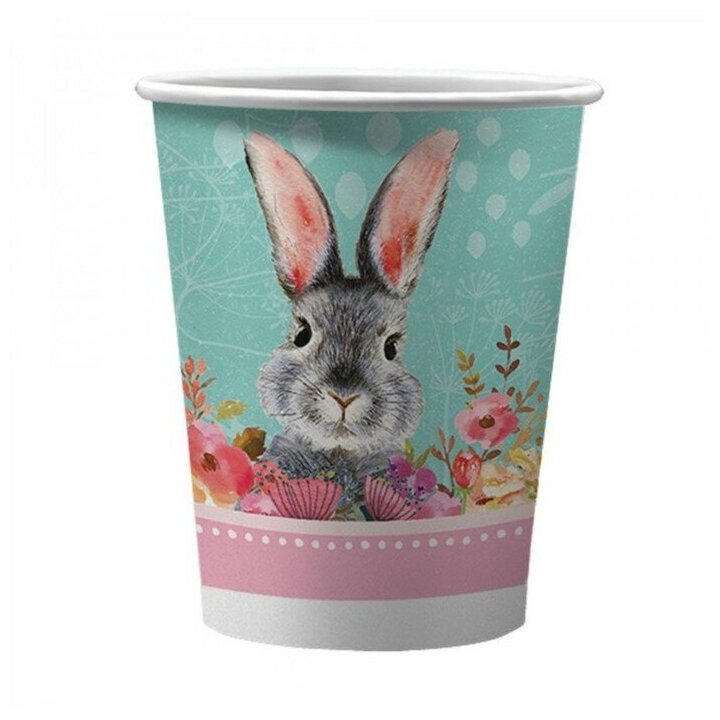 ND PLAY Набор бумажных стаканов «Кролик», 6 штук, 250 мл
