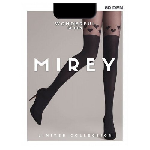 Колготки  Mirey Wonderful, 60 den, с ластовицей, размер 2, черный