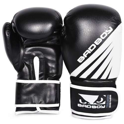 фото Перчатки для бокса bad boy training series impact boxing gloves - black/white 16 унций