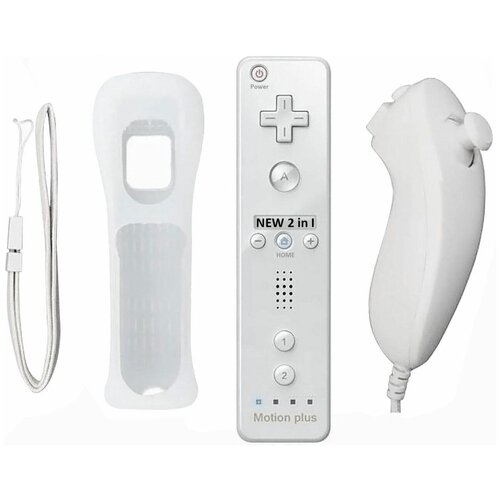 wired motion sensor receiver game supplies remote infrared ray ir inductor bar for nintendo wii onleny Комплект Геймпадов Remote Plus + Nunchuk (Белого цвета) Wii/WiiU