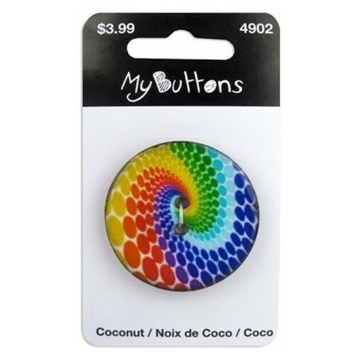 Пуговица My Buttons - Coconut Spiral Rainbow