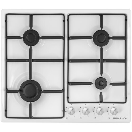 Встраиваемая газовая панель HOMSair газ механическое управление 4 конфорки газ контроль белый 798900₽