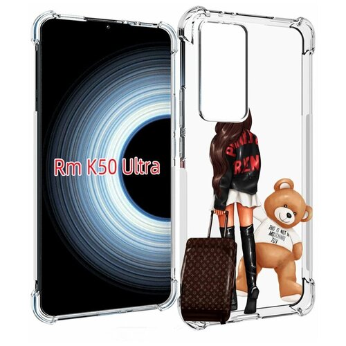Чехол MyPads девушка-с-модным-чемоданом женский для Xiaomi 12T / Redmi K50 Ultra задняя-панель-накладка-бампер