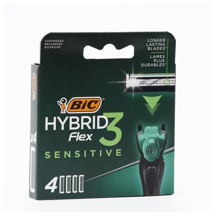 Сменные кассеты для бритья BIC Hybrid 3 Sensitive, 4 шт.