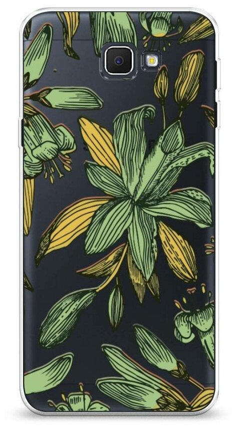 Силиконовый чехол "Зеленые колокольчики фон" на Samsung Galaxy J5 Prime 2016 / Самсунг Галакси Джей 5 Прайм 2016