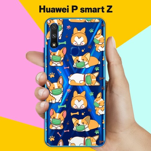 Силиконовый чехол Корги в масках на Huawei P smart Z силиконовый чехол корги в масках на huawei p smart 2021