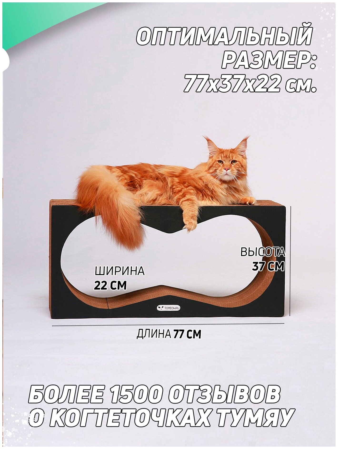Когтеточка лежанка картонная двухсторонняя для кошек Аквариум - фотография № 2