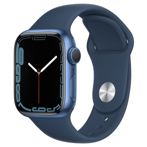 фото Умные часы apple watch series 7 45mm aluminium with sport band ru, синий омут, r