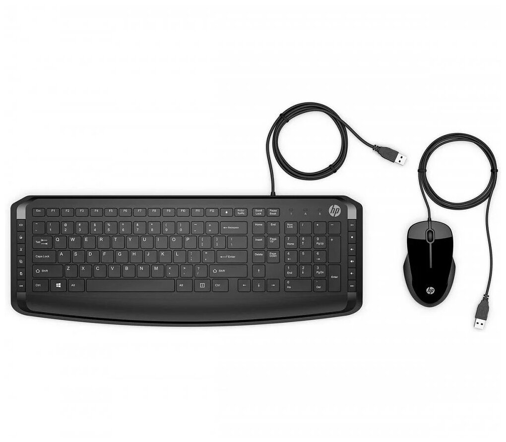 Комплект проводной клавиатура+мышь HP Pavilion 200, Черный 9DF28AA - фото №1