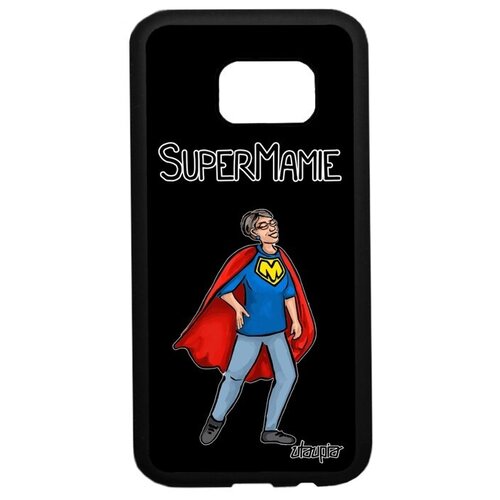фото Чехол на телефон // galaxy s7 // "супербабуля" бабушка бабуля, utaupia, черный