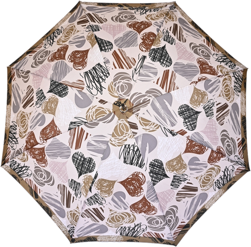 Зонт-трость ZEST, полуавтомат, купол 105 см., 8 спиц, деревянная ручка, для женщин, бежевый