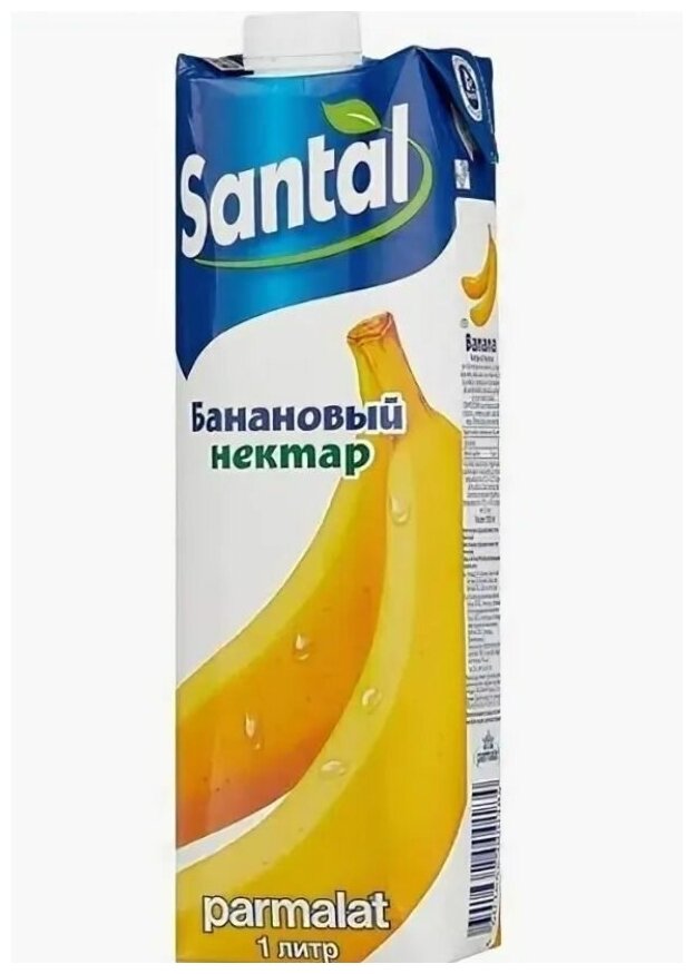 Сок Santal Банановый, 12 шт по 1 л, для детского питания/ Напитки оптом/ Нектар/ Сок детский банановый/ Пармалат/ Пюре/ Здоровый перекус/ ЗОЖ - фотография № 2