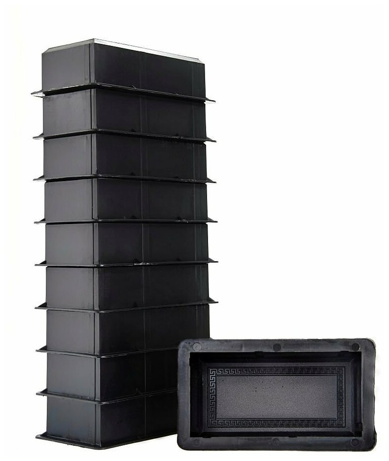 фото Форма для тротуарной плитки Кирпич-Готика шагрень (20х10х6), набор из 10шт