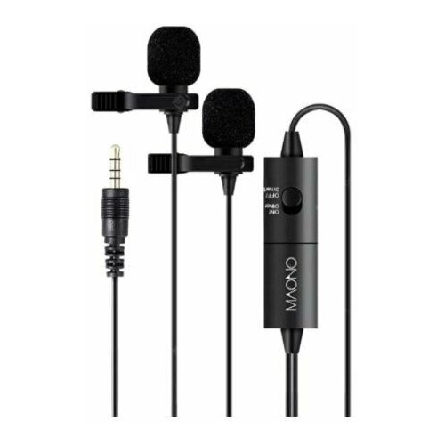 Maono AU-200 Сдвоенный петличный микрофон для интервью 192000₽