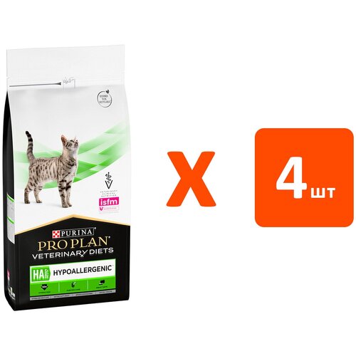 PRO PLAN VETERINARY DIETS HA ST/OX HYPOALLERGENIC для кошек и котят при аллергии (1,3 кг х 4 шт)