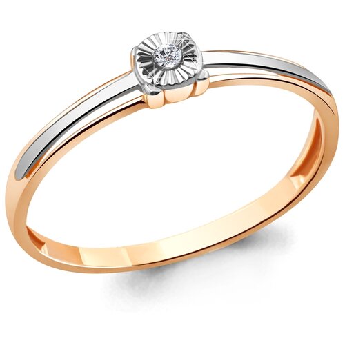 фото Золотое кольцо aquamarine 963490к с бриллиантом diamant-online