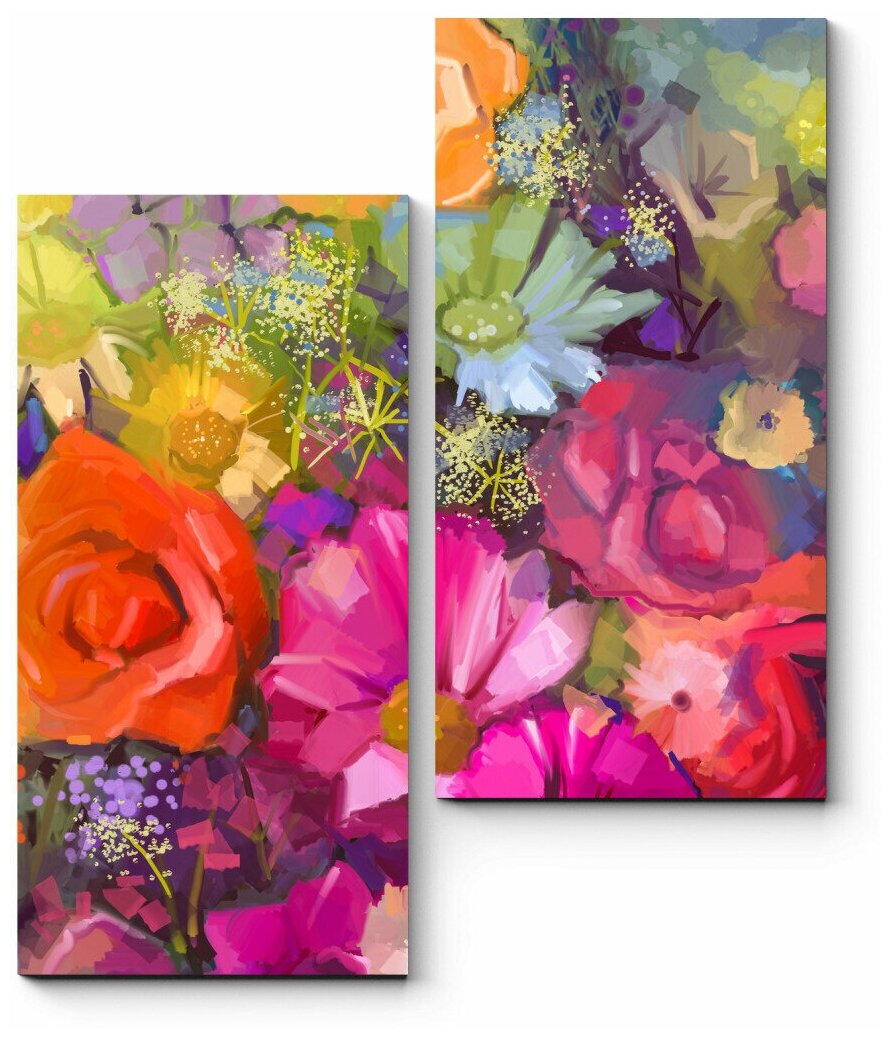 Модульная картина Яркий букет цветов 40x50