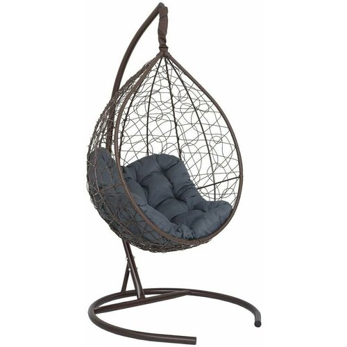 Подвесное кресло-кокон SEVILLA RELAX коричневый + каркас (темно-серая подушка)