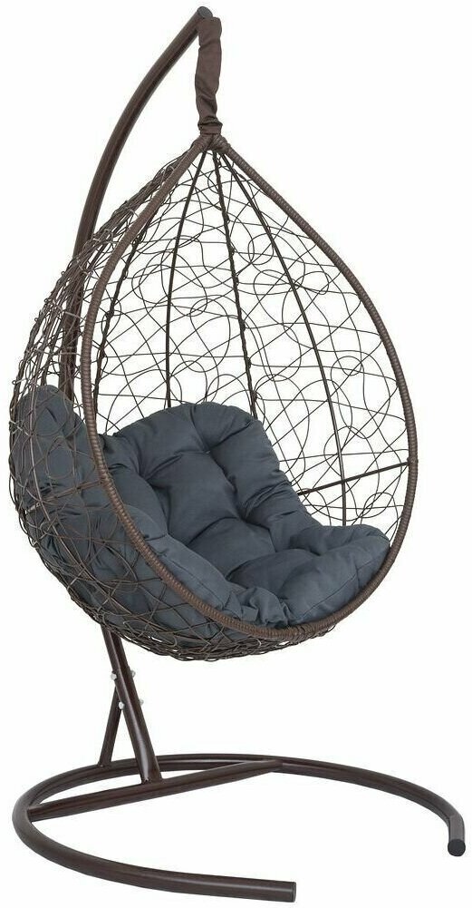 Подвесное кресло-кокон SEVILLA RELAX коричневый + каркас (темно-серая подушка)