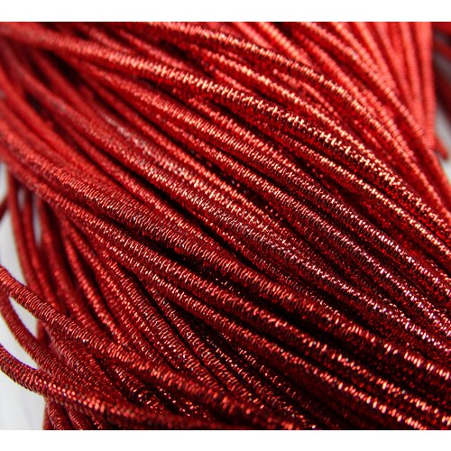 КЯ001НН1 Канитель металлизированная, цвет: красный, размер: 1 мм, 5 грамм (общая длина всех отрезков: 290 см)