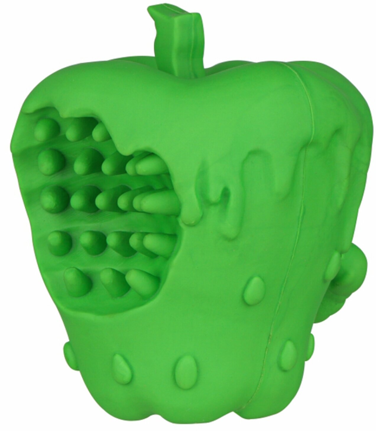 Игрушка Mr.Kranch для собак Яблоко с пищалкой 10 см зеленая с ароматом курицы - фотография № 1