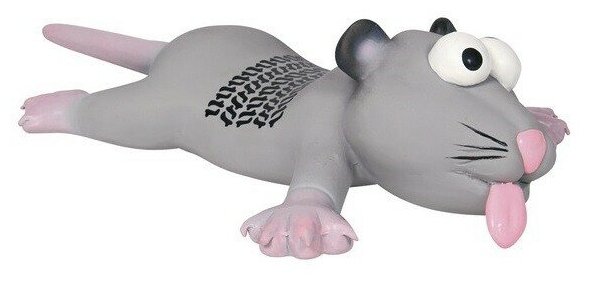 Игрушка для собак TRIXIE Крыса с пищалкой латексная, в ассортименте (22 см)